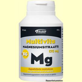 Multivita Magnesiumsitraatti+B6 175 мг. appelsiini 80 табл.