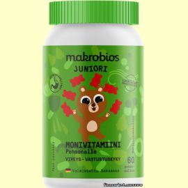 Makrobios Juniori Pehmonalle Monivitamiini мультивитамины для детей 60 шт.