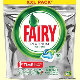 Таблетки для посудомоечной машины Fairy Platinum All in One Original 70 шт.