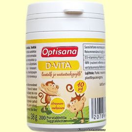 Optisana D-VITA Витамин D3 10 мкг. 200 табл.