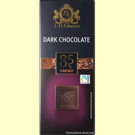 Шоколад горький J.D. Gross Dark Chocolate 85% Cacao 125 гр.