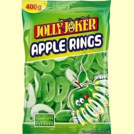 Мармелад жевательный со вкусом зелёного яблока Jolly Joker Apple Rings 400 гр.