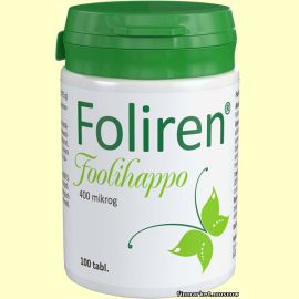 FOLIREN® 400 мкг. фолиевая кислота 100 табл.