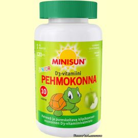 Minisun D-vitamiini Pehmokonna Junior Omena 120 шт.