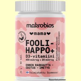 Makrobios Foolihappo + D3-vitamiini Фолиевая кислота + витамин Д3 60 табл.