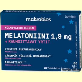 Makrobios Melatoniini 1,9 mg + rauhoittavat yrtit 60 табл.