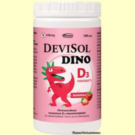 Devisol Dino Mansikka D3 10 мкг. 100 шт.