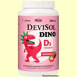Devisol Dino Mansikka D3 10 мкг. 200 шт.