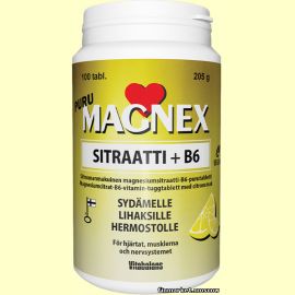 Magnex sitraatti 375 mg + B6 puru 100 табл.