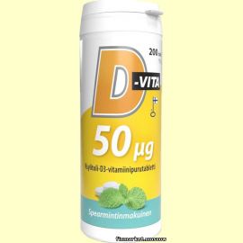 D-Vita 50 мкг. вкус мяты 200 табл.