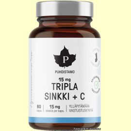 Puhdistamo Tripla Sinkki + C 15 mg - 60 капс.