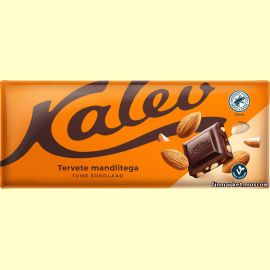 Шоколад тёмный с цельным миндалем Kalev tervete mandlitega 200 гр.
