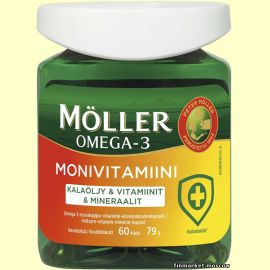 Рыбий жир в капсулах Möller Омега-3 Monivitamiini 60 шт.
