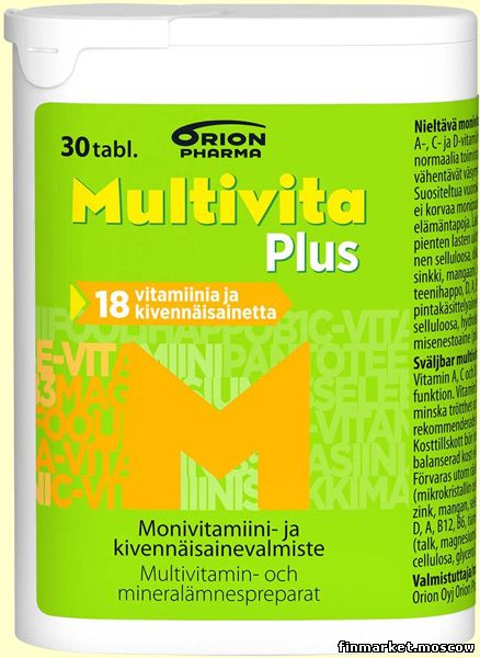 Заказать Multivita Plus Витаминно-минеральный комплекс для взрослых 30  табл. в службе доставки Finmarket-Moscow - товары из Финляндии в Москве