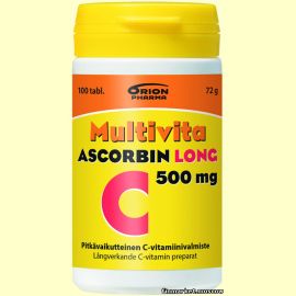 Multivita Ascorbin Long Витамин С 500 мг. 100 табл.