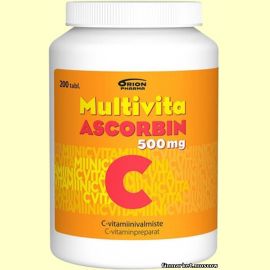Multivita Ascorbin Витамин С 500 мг. 200 табл.
