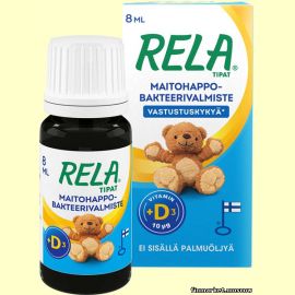 Rela Tipat + D3. Молочнокислые бактерии+ витамин D3, капли. 8 мл.