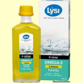 Рыбий жир Lysi Omega-3 LEMON kalaöljy 240 мл.