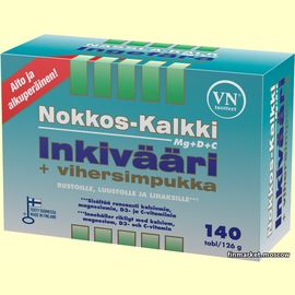Nokkos-Kalkki Inkivääri+Vihersimpukka с имбирем. 140 шт.