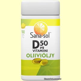 Sana-sol Витамин D 50 мкг. в капсулах в оливковом масле 180 шт.