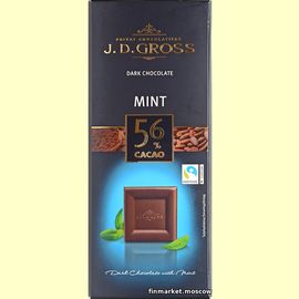 Шоколад тёмный J.D. Gross Mint 56% Cacao 125 гр.