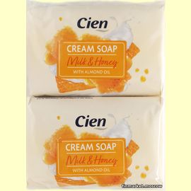 Мыло Cien Cream Soap Milk Honey – With Almond Oil 2шт. (2х150гр.)