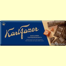 Шоколад молочный Karl Fazer Suolainen Toffeekrokantti 180 гр.