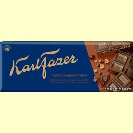 Шоколад молочный Karl Fazer Hasselpähkinärouhe 180 гр.