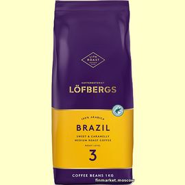 Кофе в зёрнах Löfbergs Brazil 1кг.