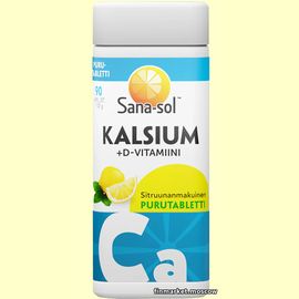 Sana-sol Kalsium + D-vitamiini жевательные таблетки 90 шт.