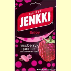 Жевательная резинка Jenkki Enjoy Raspberry-Liquorice (малина-лакрица) 100 гр.